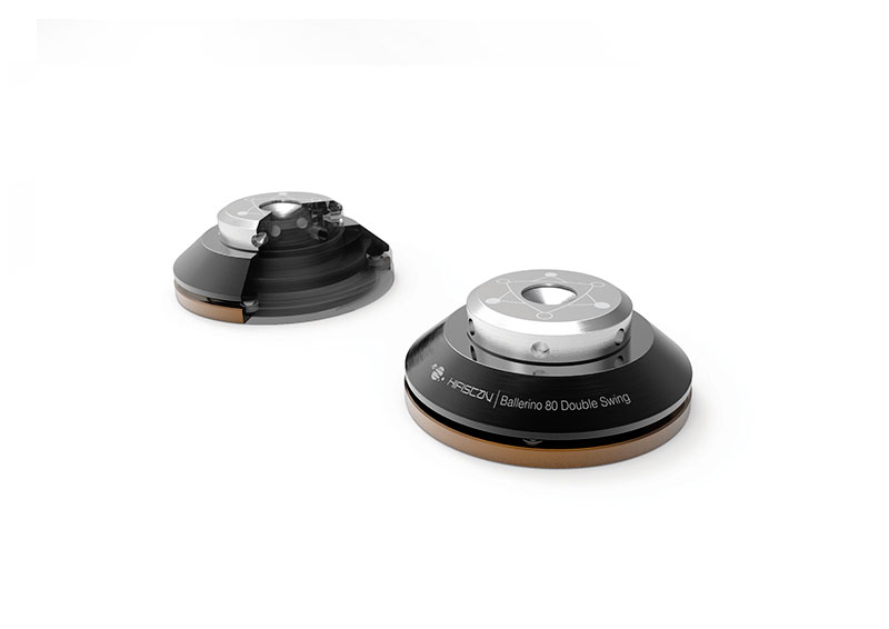 Ballerino 80 double swing (80 mm) 
Set of 8 (Black/Silver)