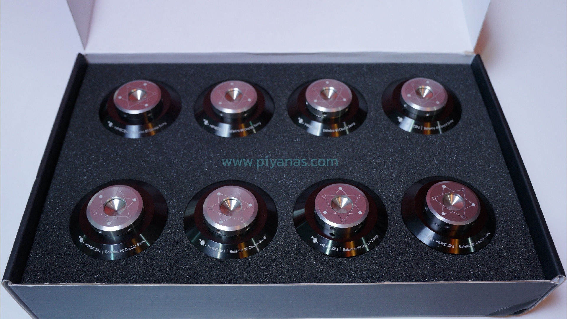 Ballerino 80 double swing (80 mm) 
Set of 8 (Black/Silver)