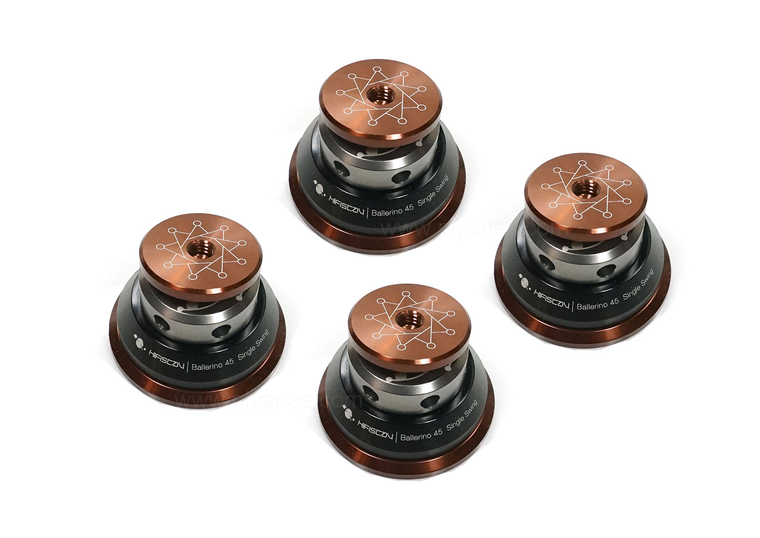 Ballerino 45 single swing (45 mm) 
Set of 4 (Black/Silver)