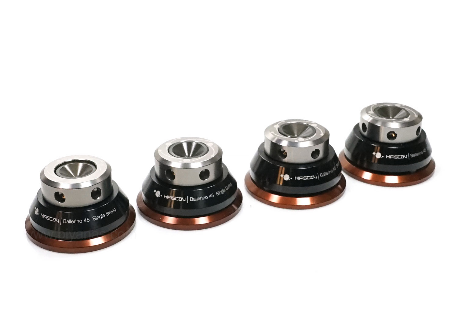 Ballerino 45 single swing (45 mm) 
Set of 4 (Black/Silver)