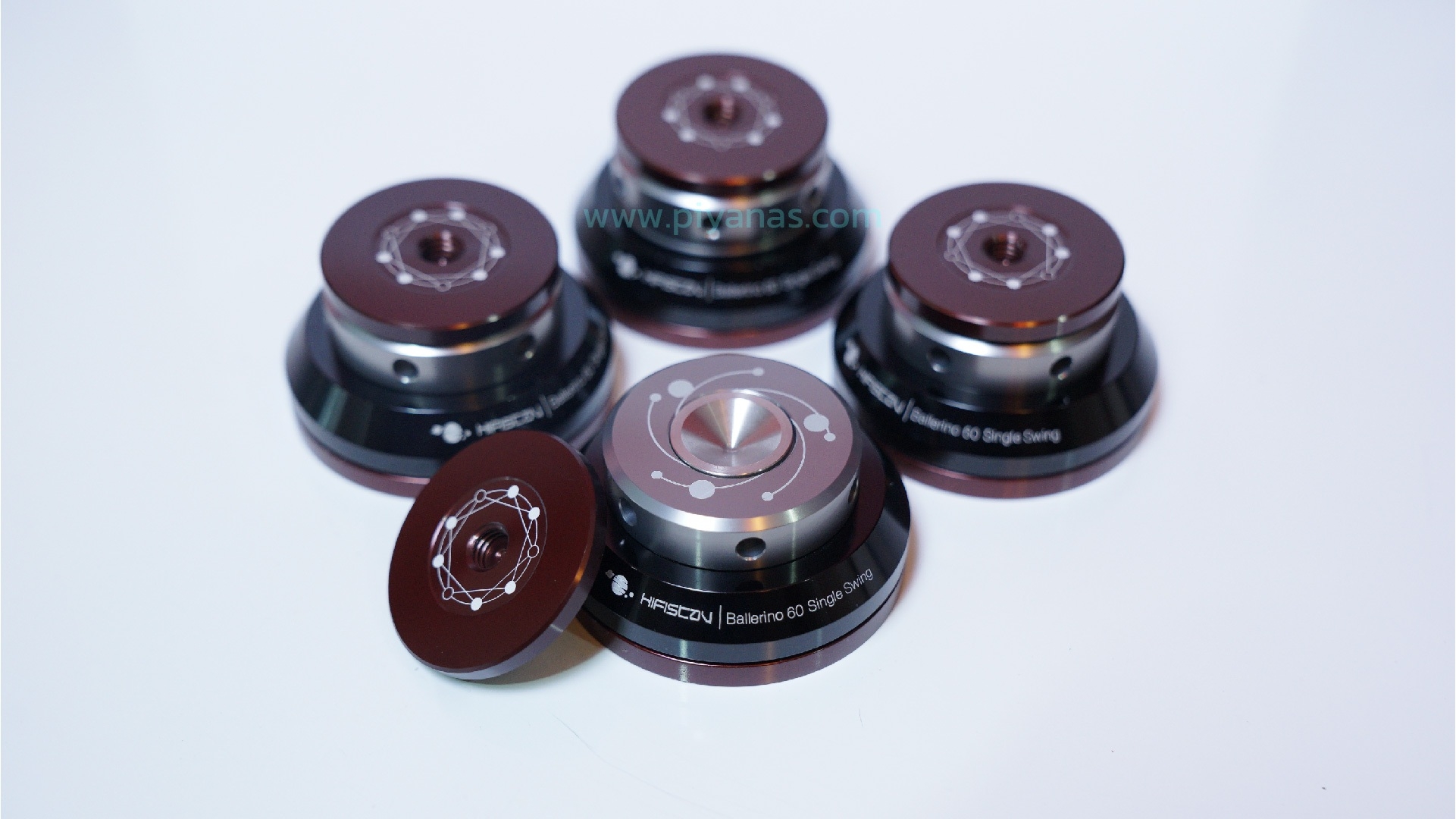 Ballerino 60 single swing (60 mm) 
Set of 4 (Black/Silver)