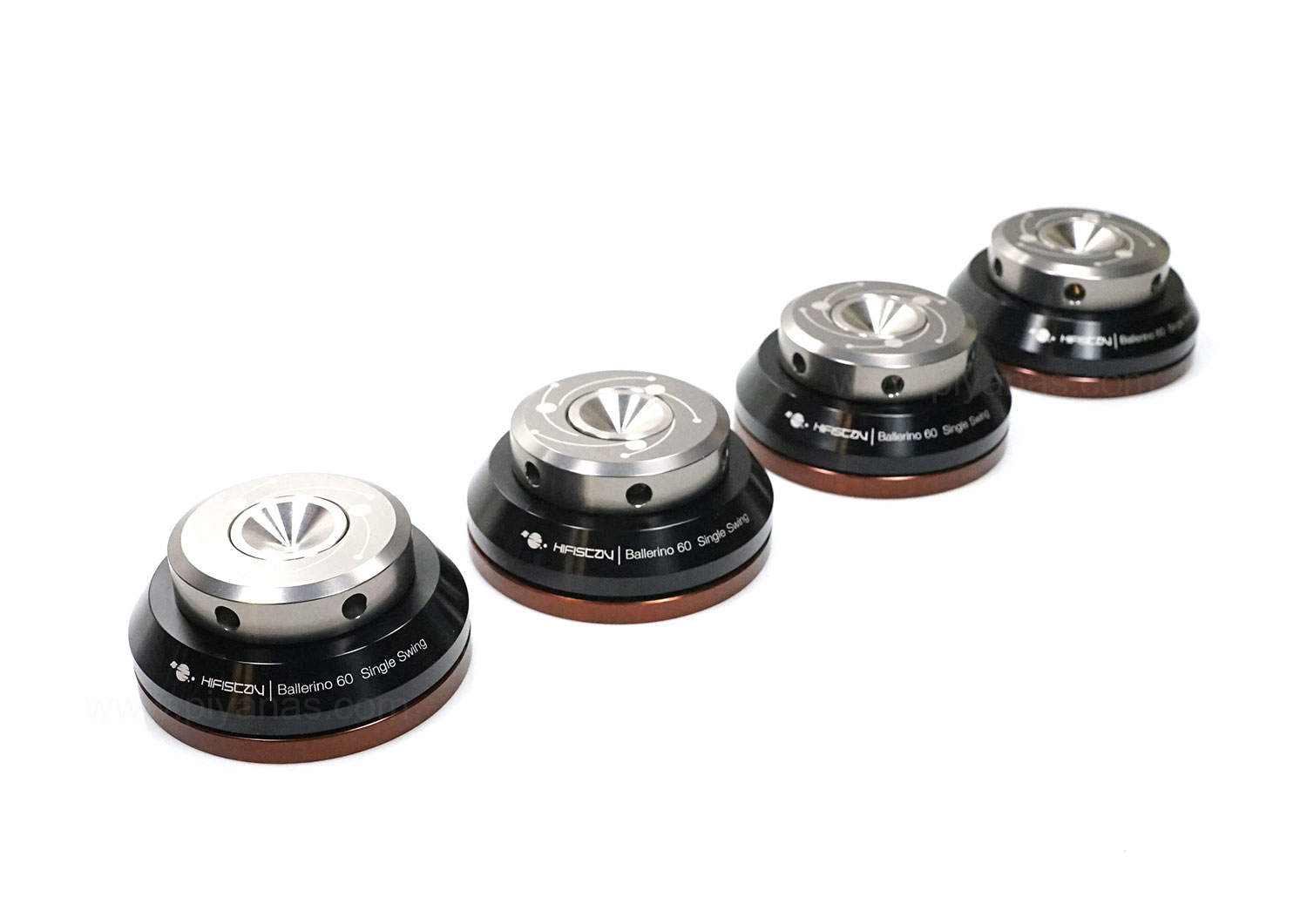 Ballerino 60 single swing (60 mm) 
Set of 4 (Black/Silver)