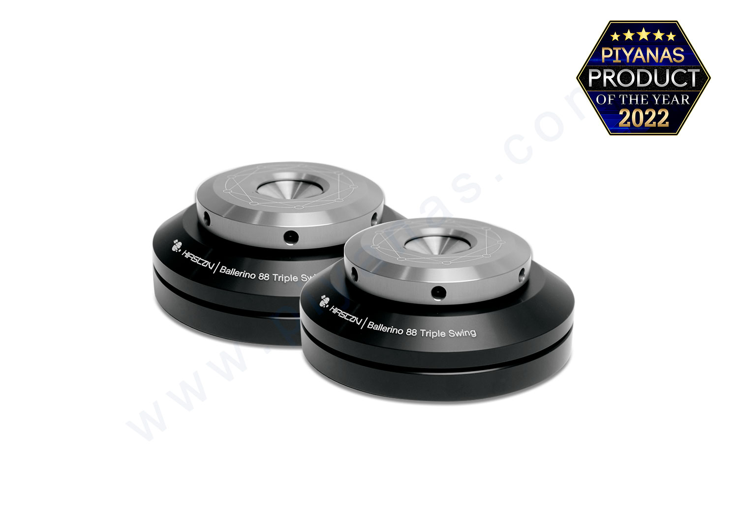 Ballerino 88 triple swing (88 mm) 
Set of 8 (Black/Silver)