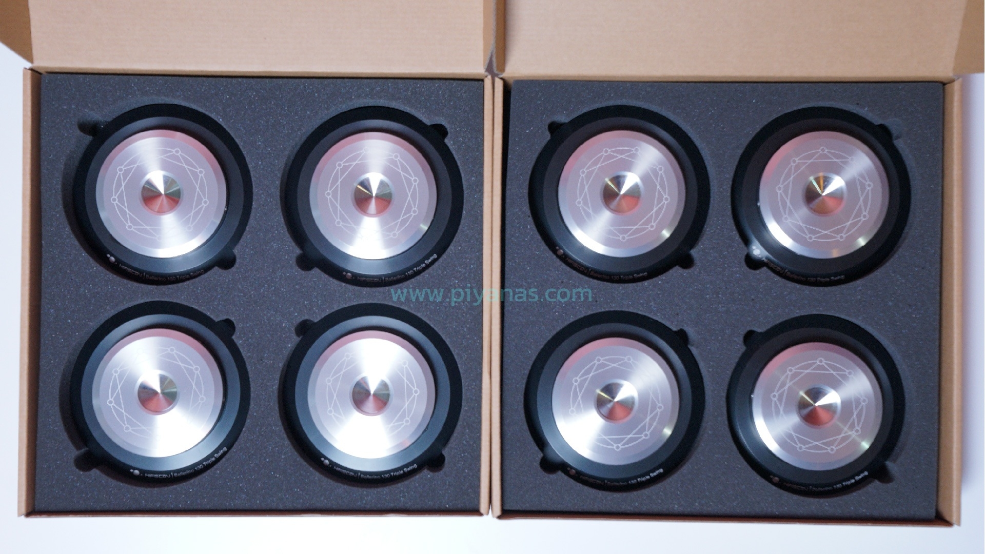 Ballerino 130 triple swing (130 mm) 
Set of 8 (Black/Silver)