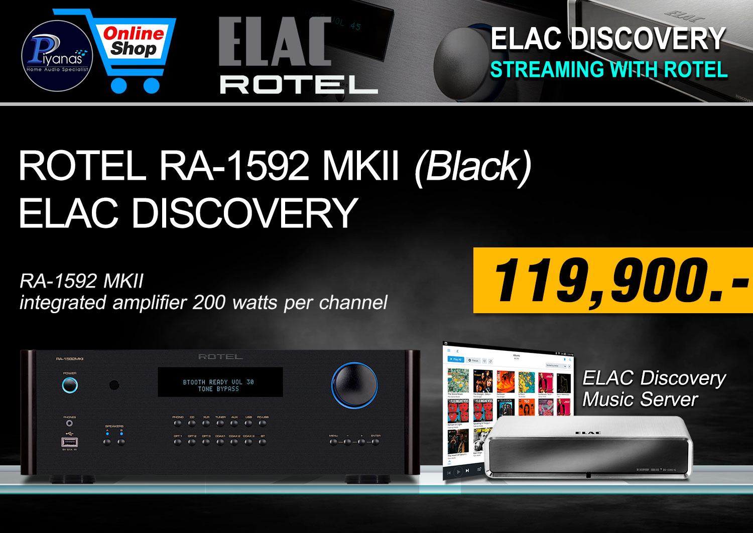 RA-1592 MK II (Black) +
Elac Discovery