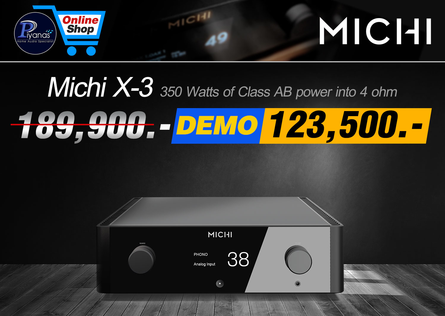 MICHI X3 (Black)
(Demo) สินค้าตัวโชว์ราคาพิเศษ