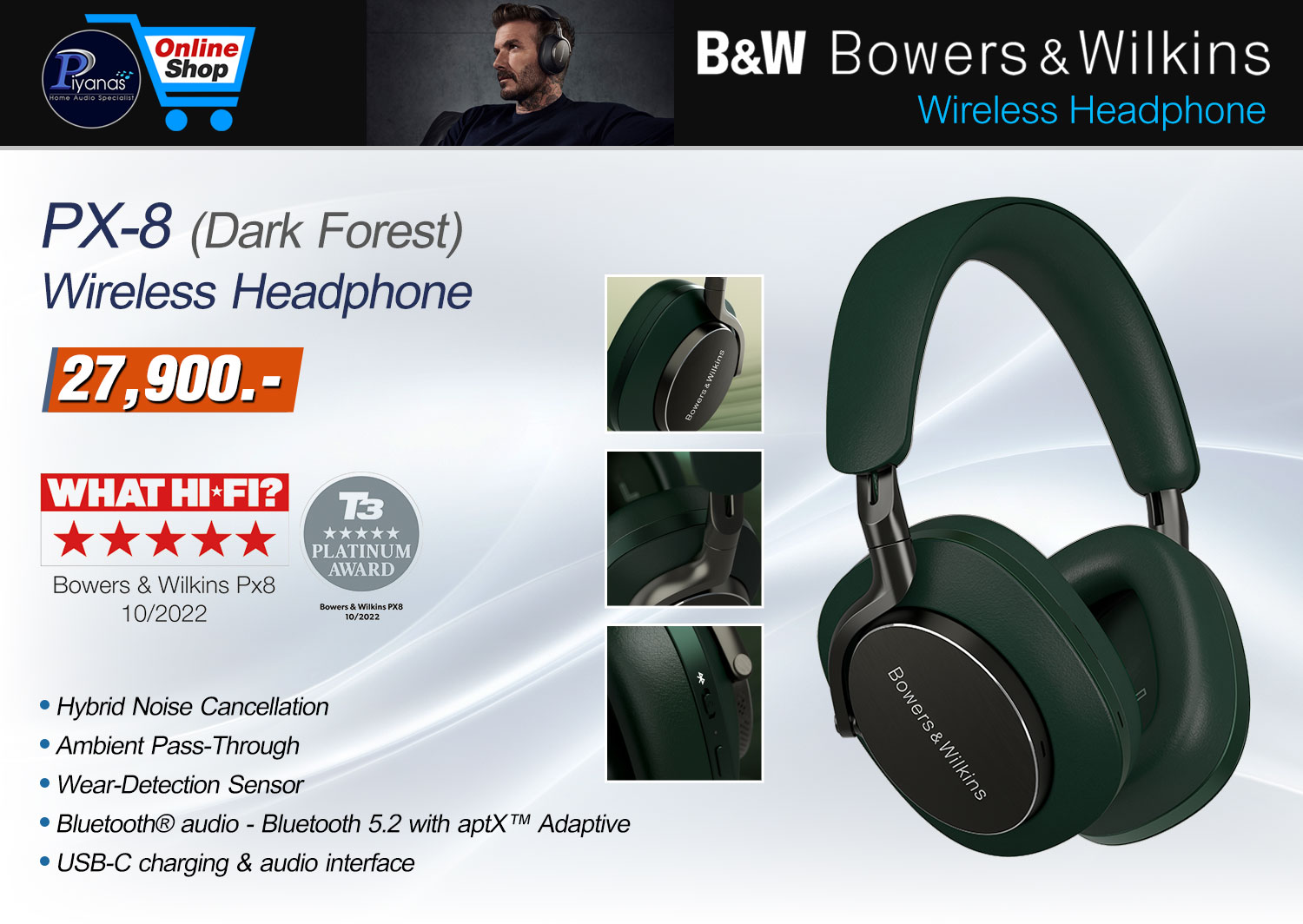 PX-8 Wireless Headphone 
(Dark Forest)
