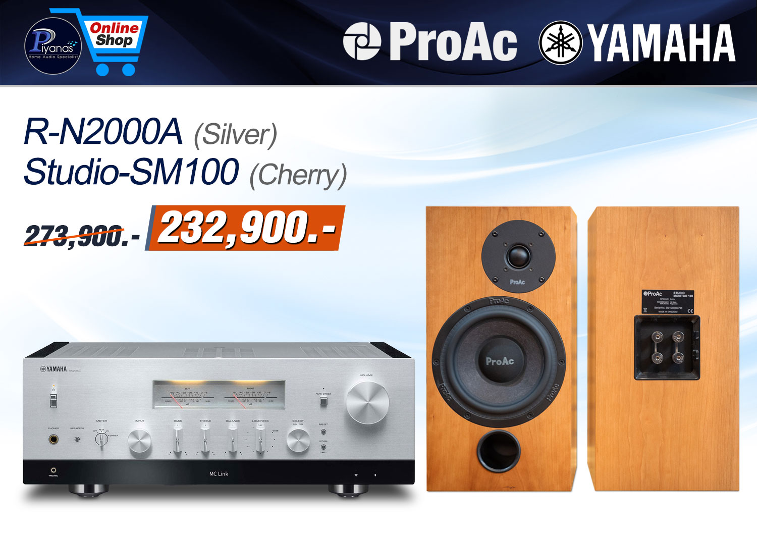 R-N2000A (Silver)+
Studio-SM100 (Cherry)