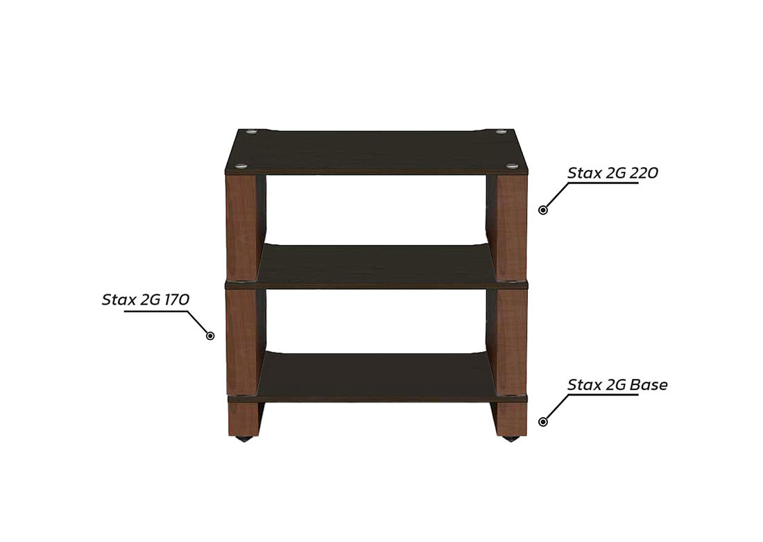 Stax 2G 3 Shelf Collection (Shelf Base + Shelf 220*2) (Walnut)