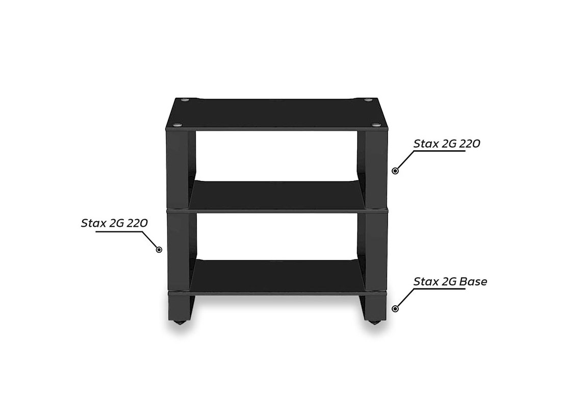 Stax 2G 3 Shelf Collection (Shelf Base + Shelf 220*2) (Black)