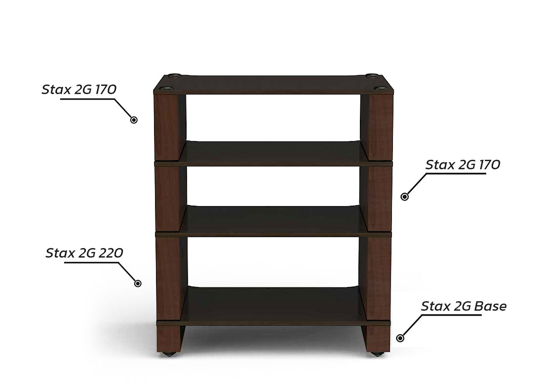 Stax 2G 4 Shelf Collection (Shelf Base + Shelf 170*2 + Shelf 220) (Walnut)