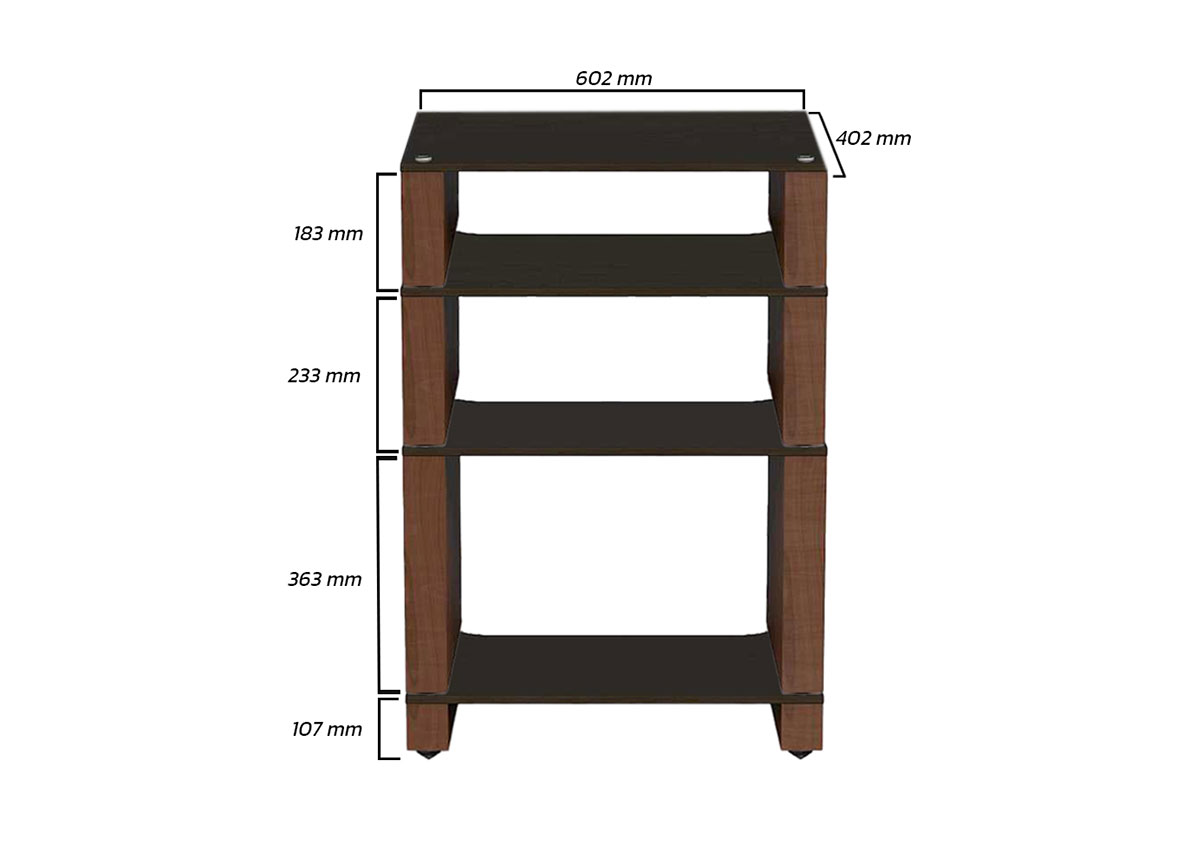 Stax 2G 4 Shelf LP Collection (Shelf Base + Shelf LP + Shelf 170 + Shelf 220) (Walnut)