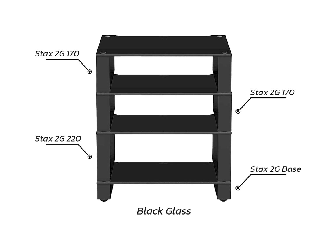 Stax 2G 4 Shelf Collection (Shelf Base + Shelf 170*2 + Shelf 220) (Black)