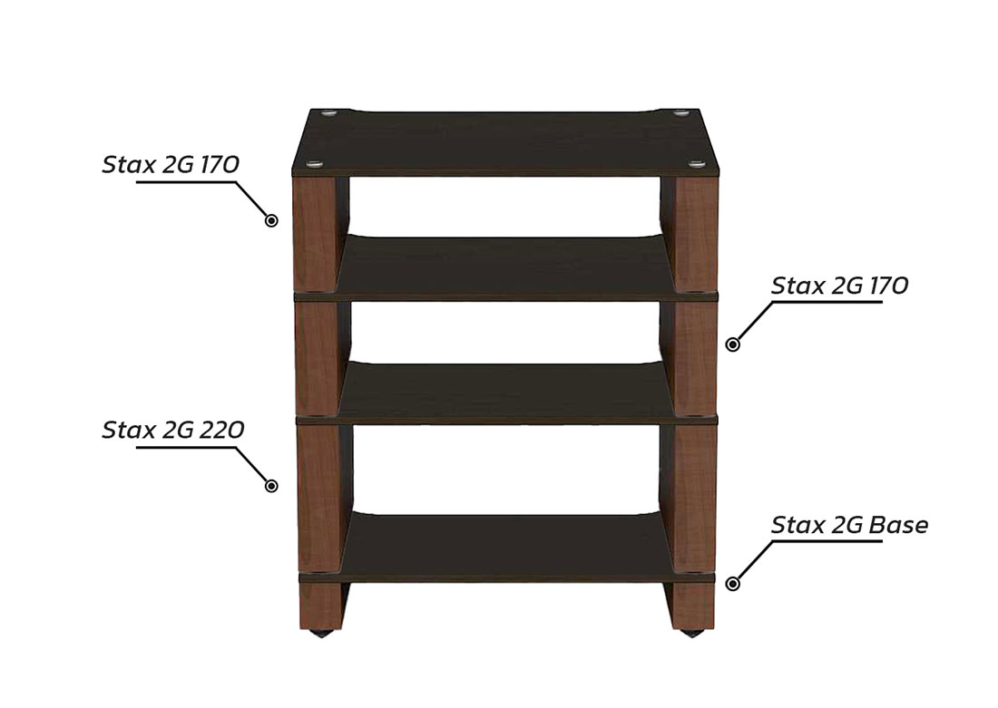 Stax 2G 4 Shelf Collection (Shelf Base + Shelf 170*2 + Shelf 220) (Walnut)