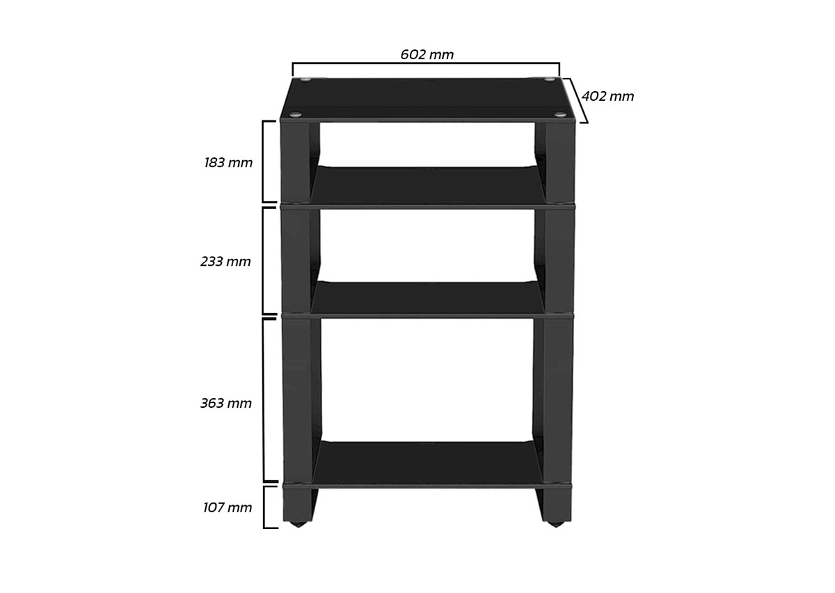 Stax 2G 4 Shelf LP Collection (Shelf Base + Shelf LP + Shelf 170 + Shelf 220) (Black)