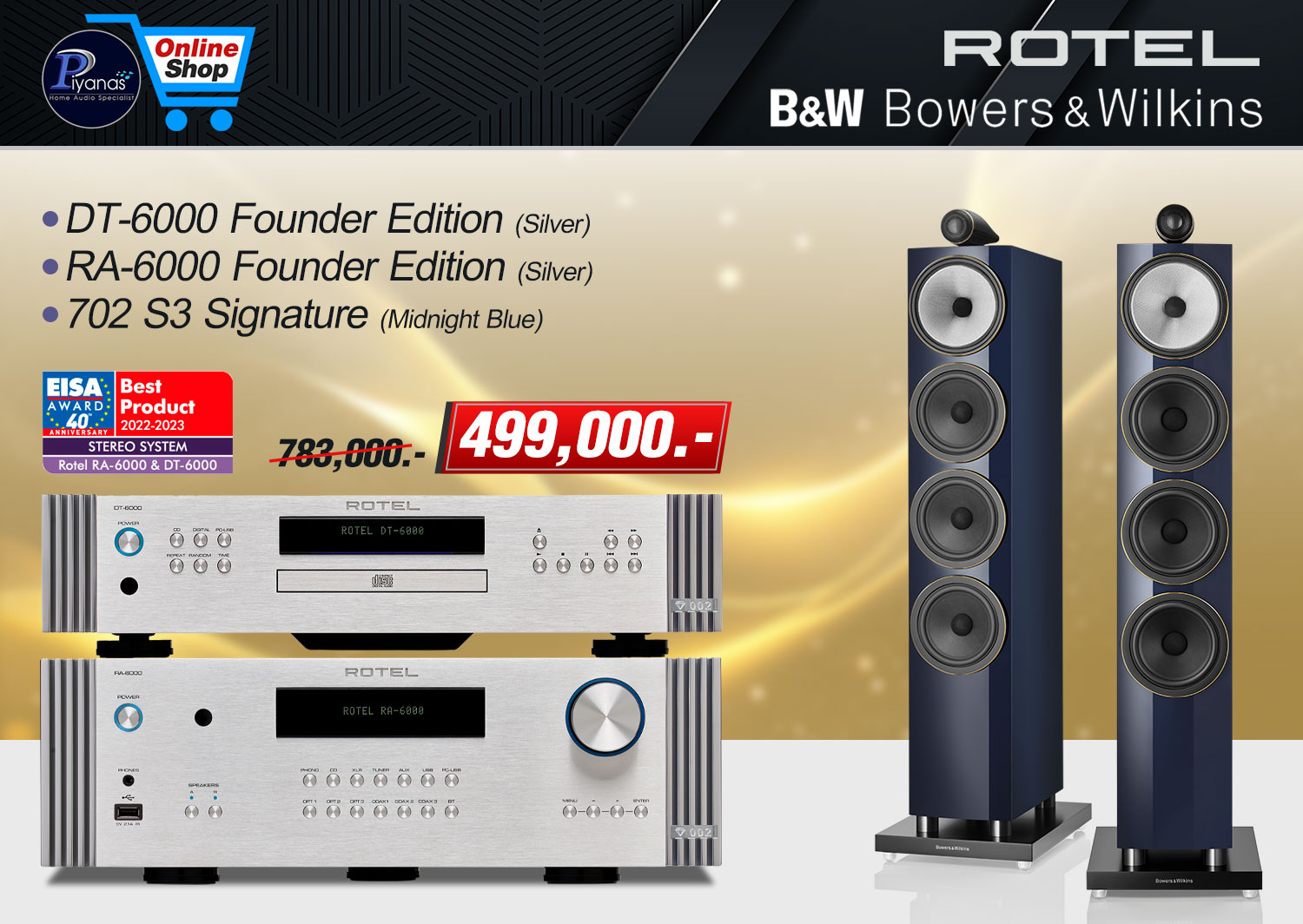RA-6000 + DT-6000 Founder Edition (Silver)+ 702 S3 Signature (Midnight Blue)