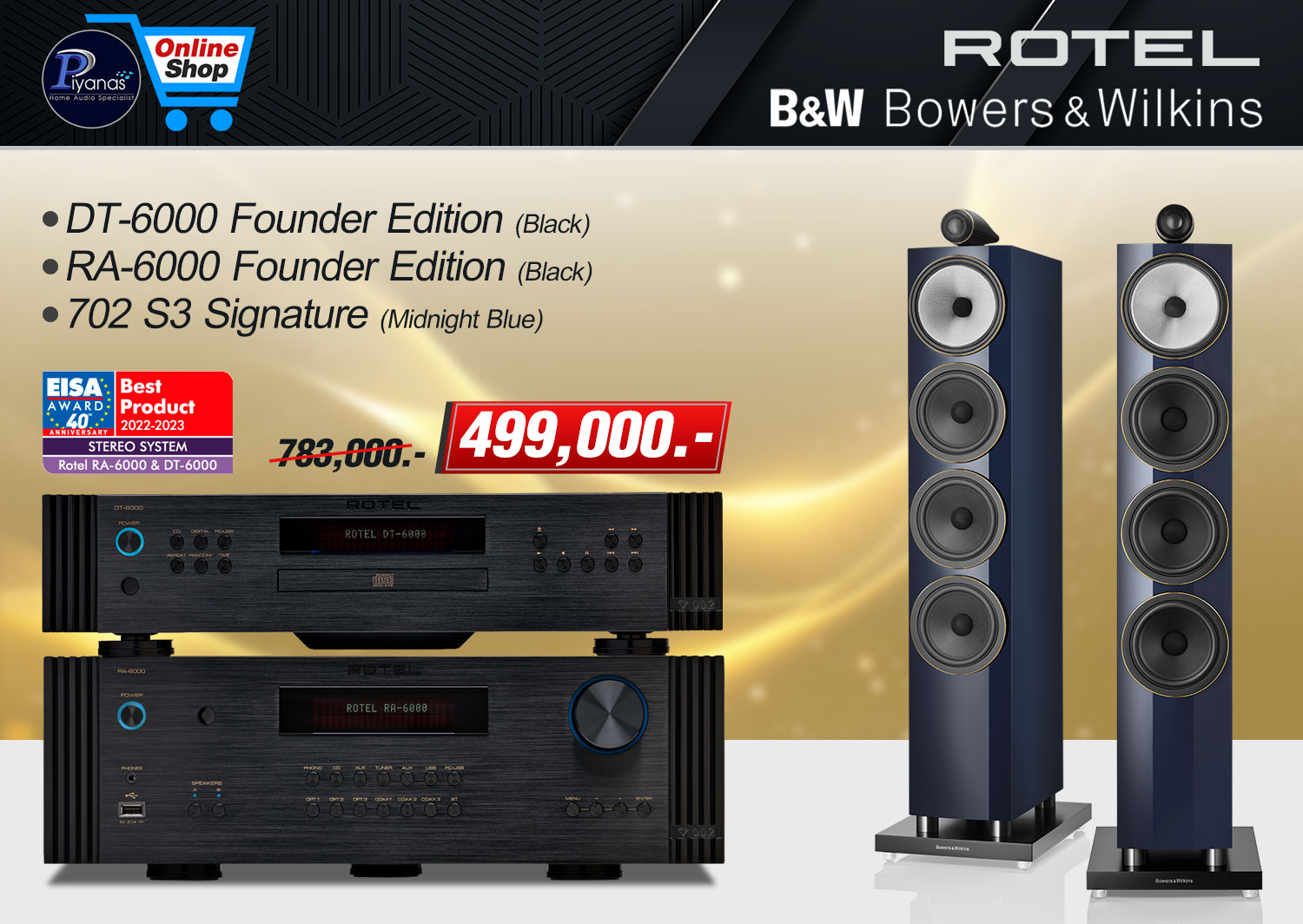 RA-6000 + DT-6000 Founder Edition (Black)
+ 702 S3 Signature (Midnight Blue)